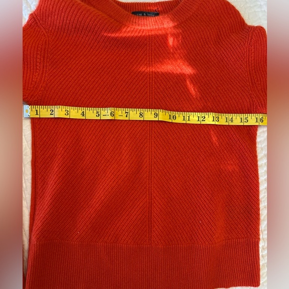 rag & bone 100 Percent Cashmere Orange Crew Neck Sweater - Picture 4 of 5